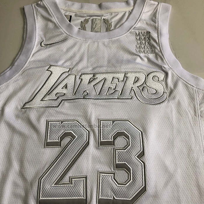 Camiseta Los Angeles Lakers LeBron James #23 MVP Blanco